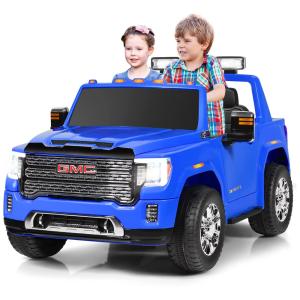 Carro Elétrico para Crianças, 2 Assentos, Recarregável 12V com Controle Remoto e Luzes, COSTZON, Azul