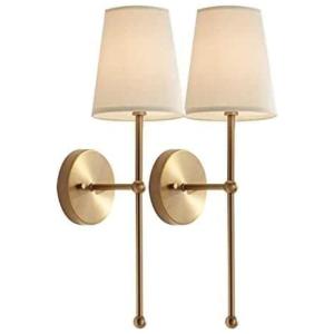 Conjunto de Luminária de Parede, Sem Fio com 2 Peças, Estilo Moderno, Bateria Recarregável e Controle Remoto, 110V, vsGotber, Dourado