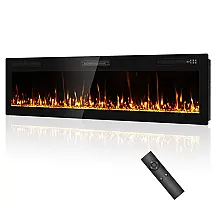 Lareira Elétrica Eueiriup 183x46cm 1500W 12 Cores LED Embutir 110V