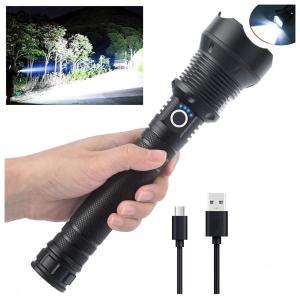 Latger Lanterna LED Portátil Recarregável 1200 LM, IP67 a Prova dÁgua, Preta