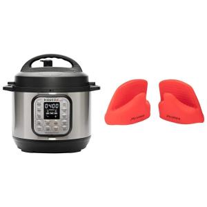 Panela de Pressão Elétrica 3 Litros 7 em 1 com Controle Digital e Luvas de Silicone, 110V 1500W, Instant Pot Duo, Prata