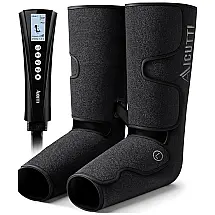 Massageador Elétrico de Compressão para Pernas e Pés 3 Modos e 3 Intensidades, Bivolt, AICUTTI, Cinza
