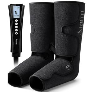 Massageador Elétrico de Compressão para Pernas e Pés 3 Modos e 3 Intensidades, Bivolt, AICUTTI, Cinza