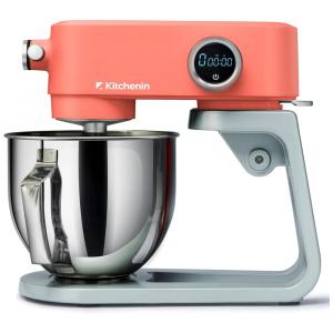 Batedeira Planetária Elétrica 5L com 8 Velocidades Aço Inoxidável 400W, 110v, KITCHENIN Metal Stand Mixer, Laranja