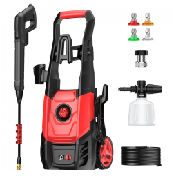 Lavadora de Alta Pressão Elétrica Steelite Vermelha Mangueira 6,1 m 2,5 GPM 2000 PSI