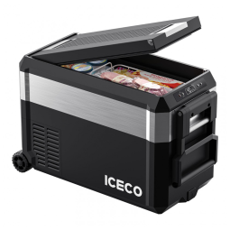 Geladeira Portátil 38L com Tampa Multifuncional, DC 12 24V, AC 110 240V, ICECO JP40, Preto