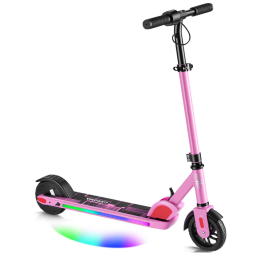 Patinete Elétrico Infantil Dobrável com Velocidade e Altura Ajustáveis, Luzes Coloridas e Display LED para Crianças de 8 a 14 Anos, 150W