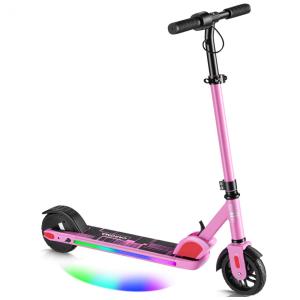 Patinete Elétrico Infantil Dobrável com Velocidade e Altura Ajustáveis, Luzes Coloridas e Display LED para Crianças de 8 a 14 Anos, 150W