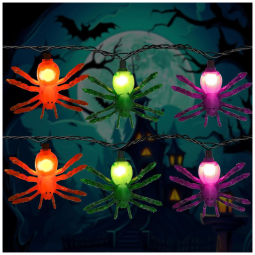Pisca Pisca de Aranha para Decoração de Halloween 2 Metros, Multicolorido