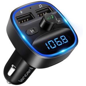 Adaptador Transmissor Veicular Bluetooth Veicular USB LED, LENCENT T25, Preto
