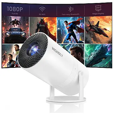 Projetor Portátil WISHOLY Branco Rotativo
