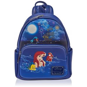 Mochila Escolar Infantil Loungefly Disney a Pequena Sereia para Crianças a Partir de 6 Anos, Azul