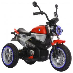 Bable Moto Elétrica Infantil 12V Recarregável com Sons e Luzes, 3 a 5 anos, Vermelha