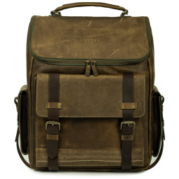 Mochila Masculina de Couro para Laptop, VELEZ, Verde