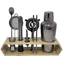 Kit Bn Profissional 12 Peças em Aço Inoxidável com Suporte, Cor, URBAN VII, Preto