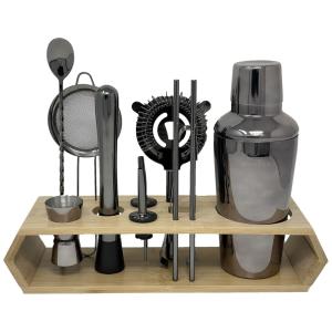 Kit Bn Profissional 12 Peças em Aço Inoxidável com Suporte, Cor, URBAN VII, Preto