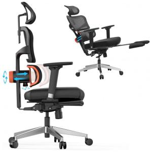 Cadeira de Escritório Ergonômica com Suporte para Lombar 4D, Censi, Preta