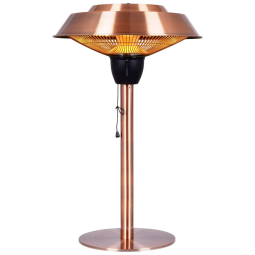 Aquecedor de Mesa Externo Elétrico com Acabamento em Cobre Escovado e Proteção Contra Tombamento, 110V 1500W, Star Patio, Bronze