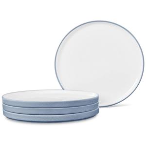 Conjunto de Pratos para Salada com 4 Peças, Formato Redondo, Material de Porcelana e Designer Minimalista, Noritake G031-205D, Azul