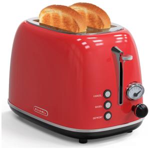 Torradeira Elétrica 2 Fatias, 6 Níveis de Tostagem, Aço Inoxidável, 1500W, 110v, KITCHMIX WT 330T, Vermelho