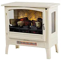 Lareira Elétrica com Controle Remoto e Chamas 3D Ajustáveis, 1400W, 110v, Country Living, Creme