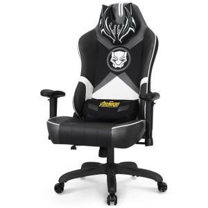 Marvel Avengers Cadeira Gamer Ergonômica Reclinável com Apoio Lombar e Cabeça, Pantera Negra, NEO CHAIR, Preto