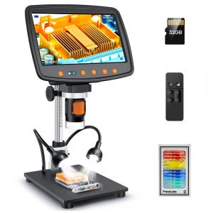 Microscópio Digital de Solda Ampliação 1500X com Tela LCD e Imagem de 12MP, 240V, Leipan, Preto