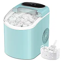 LifePlus Máquina de Gelo Automática Portátil até 12kg, 24H, 110V, Azul Claro