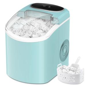 LifePlus Máquina de Gelo Automática Portátil até 12kg, 24H, 110V, Azul Claro