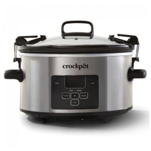 Panela de Cozimento Lento Programável CrockPot 3,79 litros Travel Proof Cook e Carry com Tampa Trava, Alças Convenientes e Display Digital