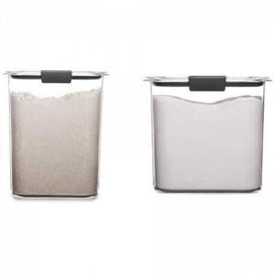 Potes Herméticos para Alimentos 2.8, 3.8 mL Retangular, 2 Unidades, RUBBERMAID, Cinza escuro