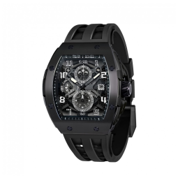 Relógio Masculino Analógico Quartzo a Prova dÁgua 50M com Cronógrafo, TSAR BOMBA 8211, Preto