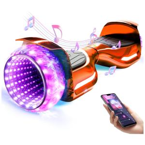 Hoverboard com Luz LED nas Rodas, Alto Falante e Velocidade até 9km/h, para Crianças de 6 a 12 Anos, 110V, SISIGAD, Roxo