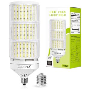 Lâmpada 500W 1000 Lumens 6000K Branca com Base, 1 Unidade, LEDEPLY LED Corn Light Bulb E26, E39 100W, Branco