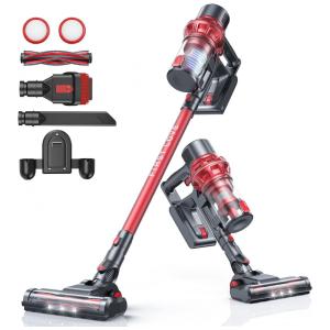 Aspirador de Pó com Bastão de Sucção Poderoso 25KPa, 110V, FirstLove, Vermelho