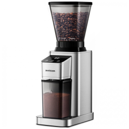 Moedor de Café Elétrico com 48 Configurações de Moagem, Temporizador e Display LED, 110V, SHARDOR, Prata