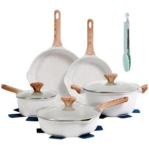 Jogo de Panelas e Acessórios com Revestimento de Granito, 12 Peças, KOLEX, Branco