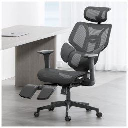 Cadeira de Escritório Ergonômica Giratória e Ajustável, HBADA, Cinza