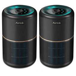 Purificador de Ar Multifuncional com Filtro HEPA H13 para Ambientes de até 35m² - 12 Esponjas de Aromatização - Cor Preto,AIRTOK