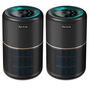 Purificador de Ar Multifuncional com Filtro HEPA H13 para Ambientes de até 35m² - 12 Esponjas de Aromatização - Cor Preto,AIRTOK