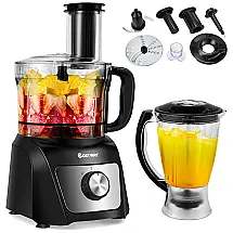 Liquidificador Profissional 2 em 1 com 3 Velocidades 500W, 110v, COSTWAY, Preto