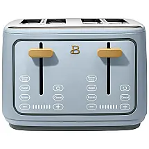 Torradeira elétrica Beautiful 4 fatias azul com display digital touch, ranhuras largas autoajustáveis, controle de tostagem, 1800W, 110V