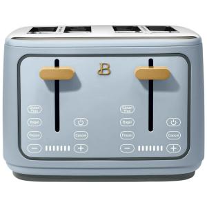 Torradeira elétrica Beautiful 4 fatias azul com display digital touch, ranhuras largas autoajustáveis, controle de tostagem, 1800W, 110V