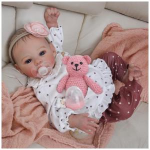 Bebê Recém-Nascido Newborn, Boneca Realista de Bebê Renascido Meadow de 45 Centímetros, Menina, com Corpo Ponderado ,KSBD