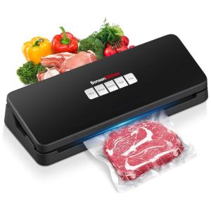 Seladora a Vácuo para Alimentos com 3 Modos de Seleção, .l, 110v, BONSENKITCHEN, Preto