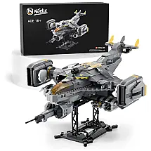 Kit de Construção Aeronave Lançadeira de Ataque Militar com 906 Peças, Nifeliz, Cinza