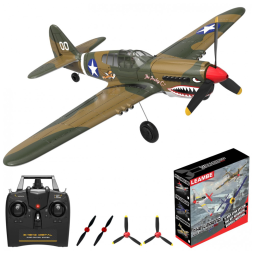 Avião de Controle Remoto com Sistema de Estabilização Xpilot para Crianças e Adultos, LEAMBE P40, Verde e Vermelho