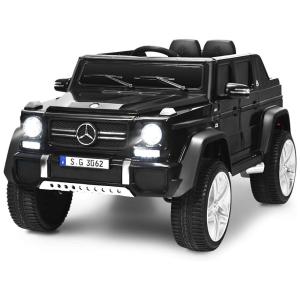 Costzon Ride Carrinho, Carro Elétrico Mercedes Benz Maybach, 1 lugar, 12V, c, controle remoto, USB MP3, 3 km, h, 3 a 6 anos, Preto