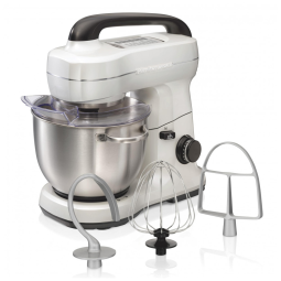 Batedeira Planetária Elétrica 4L com 7 Velocidades Aço Inoxidável 300W, 110v, HAMILTON BEACH 63398, Prateado