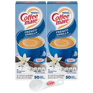 Creme para Café Sabor Baunilha Francesa, 2 Pacotes com 50 Unidades, Nestlé Coffe Mate